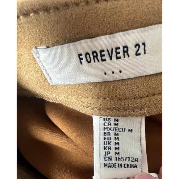 Forever 21 Los Angeles Tan Faux Suede Mini Skirt Button Front Women’s US M - Picture 5 of 5